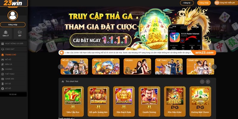 23WIN là cổng cá cược với nhiều trò chơi thiết kế đẹp mắt